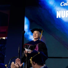 Student graduating with Nursing Masters degree