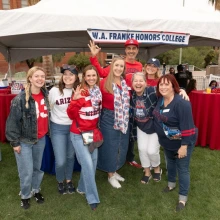 Staff celebrating at Homecoming