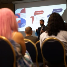 Students listening to presentation