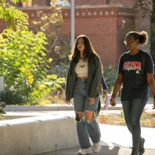 Students walking on main campus