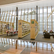Book stacks at Poetry Center