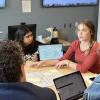 Students working with industry partners in the classroom