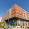 franke honors college front with blue sky background